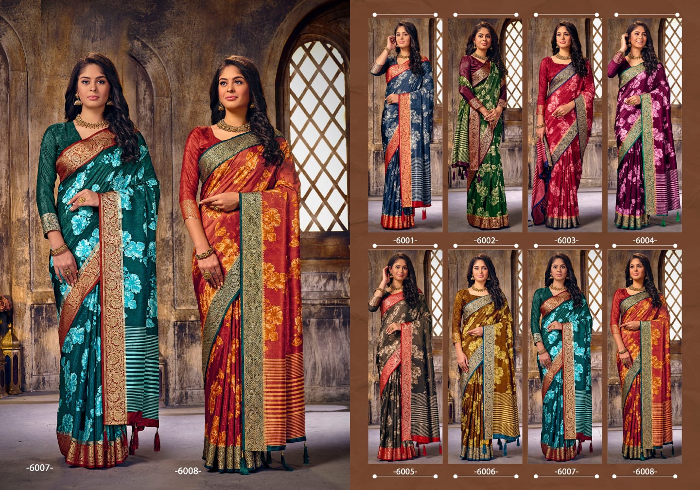 Smart Look Vol 6 By Shubh Sharee Velvet Tusser Silk Sarees Wholesale Market In Surat